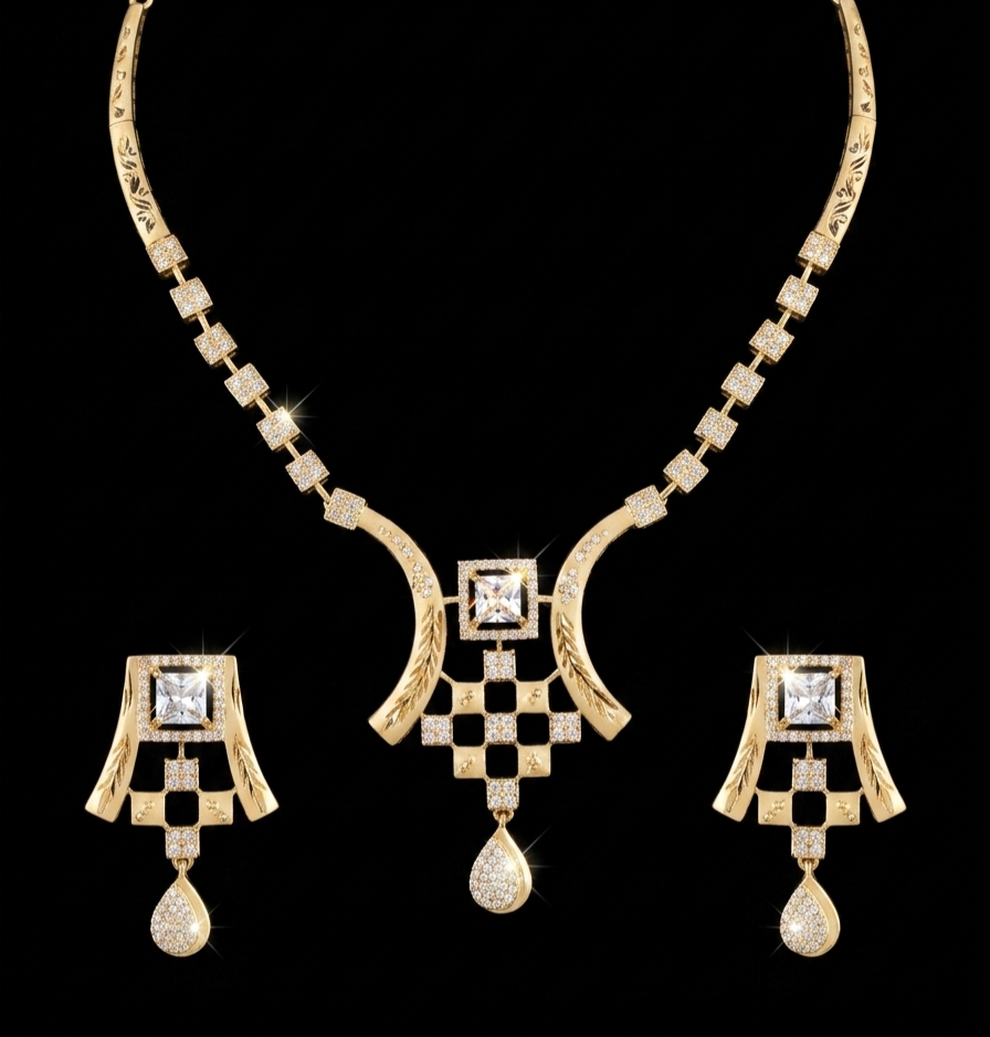 Modern Square-Medallion Geometric Set