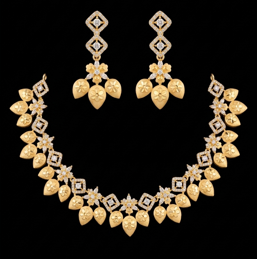 Golden Flora Geometric Garland Set