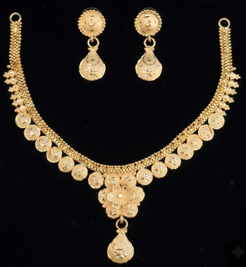 Traditional Floral Medallion & Coin-Drop Set