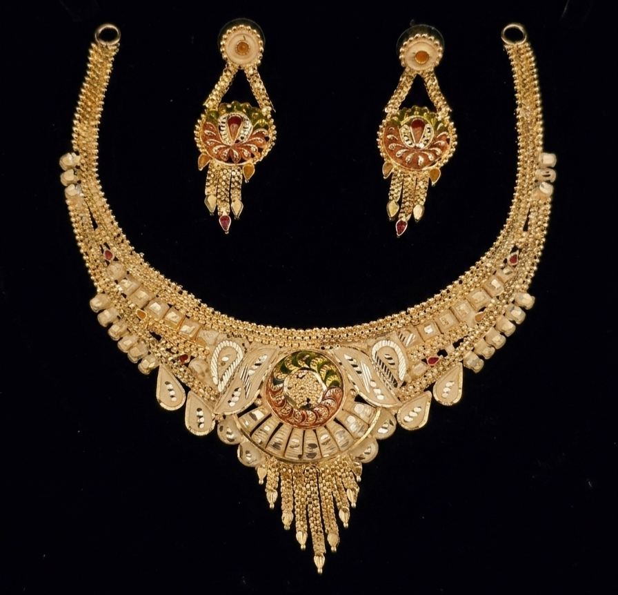 Traditional Meenakari Peacock Choker Set