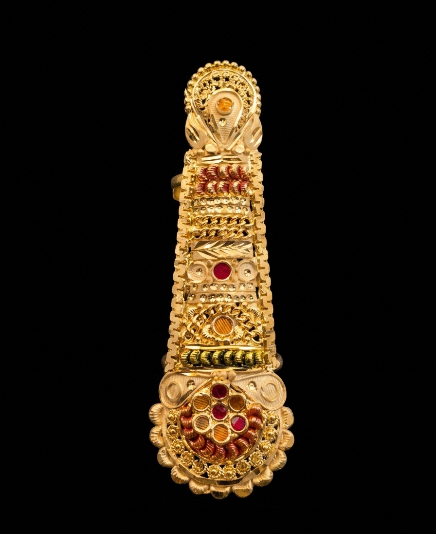 Ethnic Multi-Stone Full-Finger Statement Ring