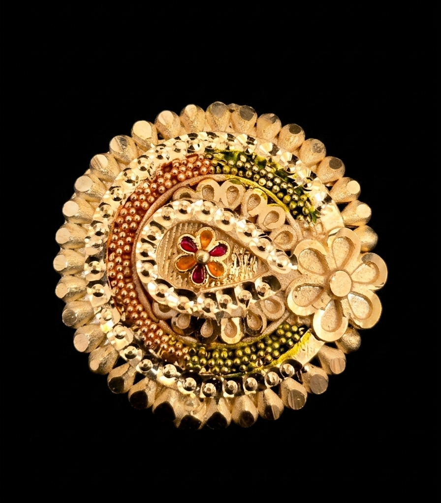 Royal Paisley Enamel Statement Ring