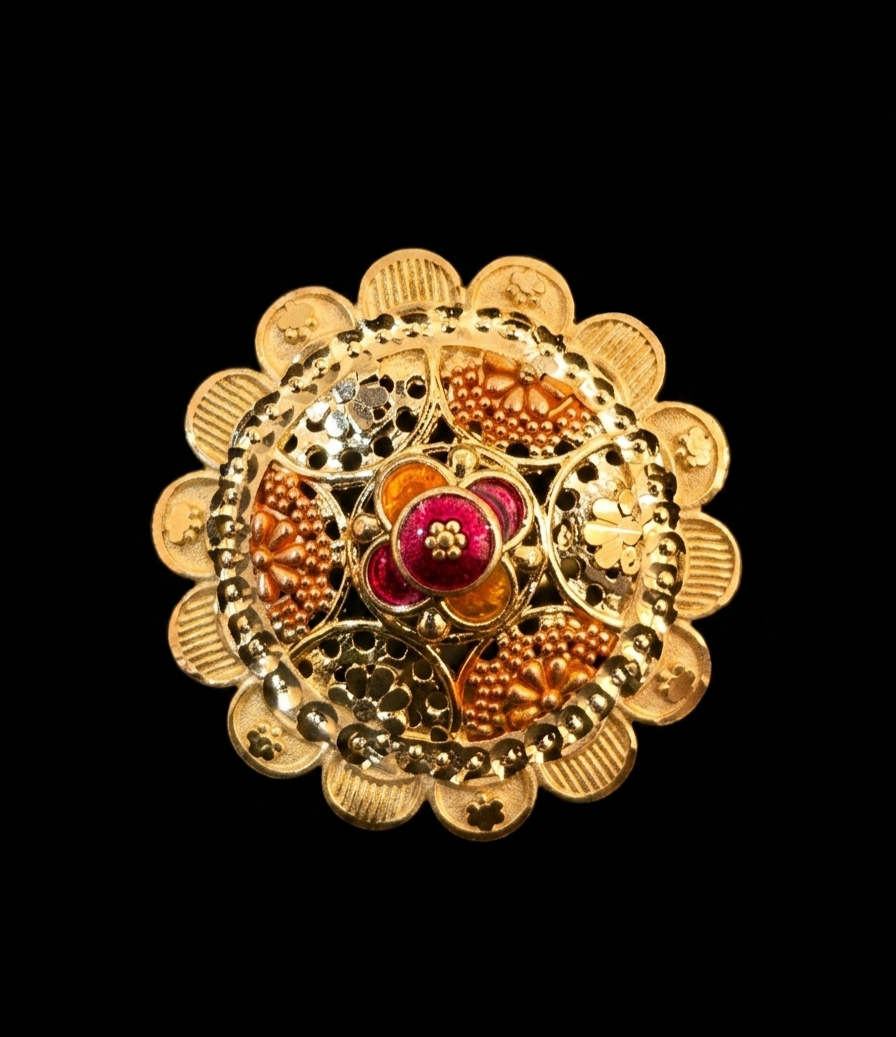 Royal Mandala Enamel Statement Ring