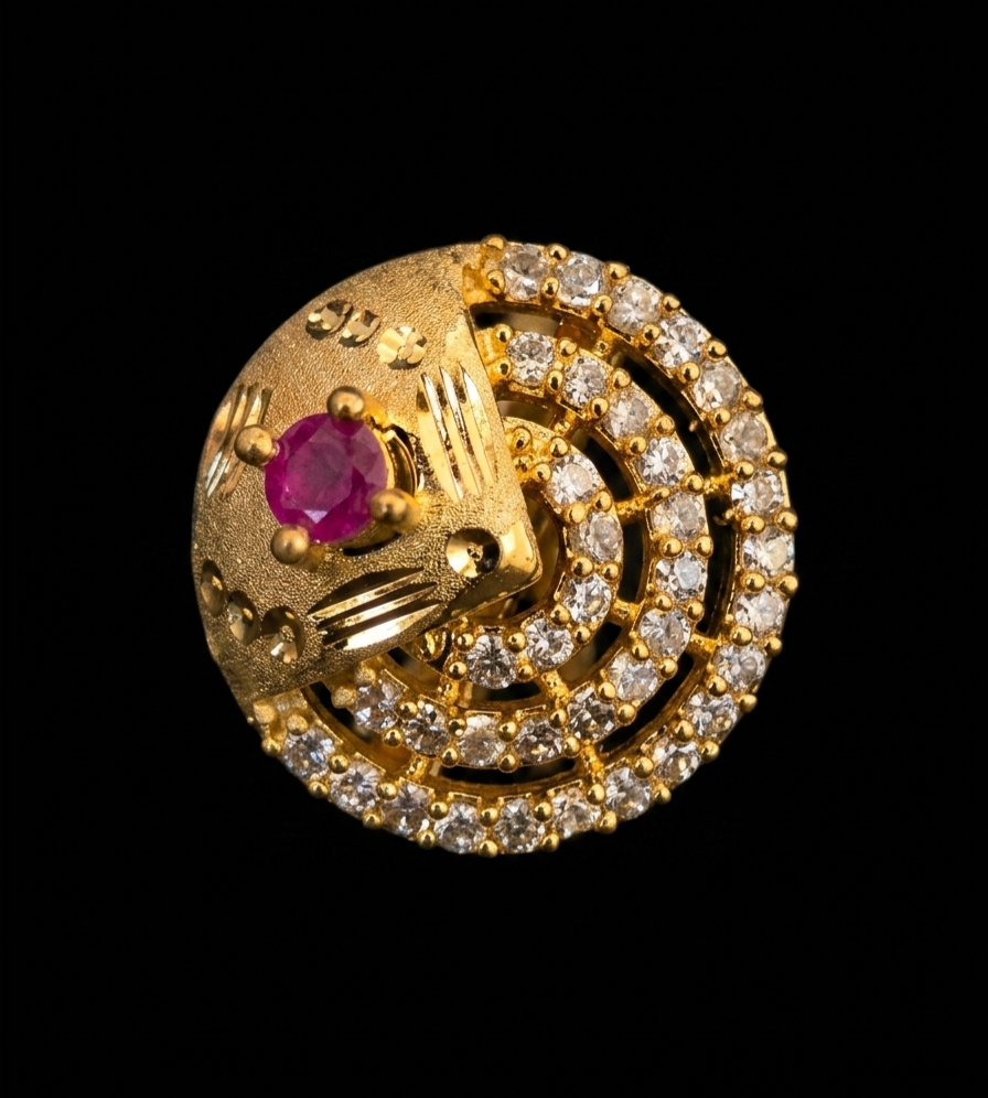 Spiral Ruby & Zircon Statement Ring