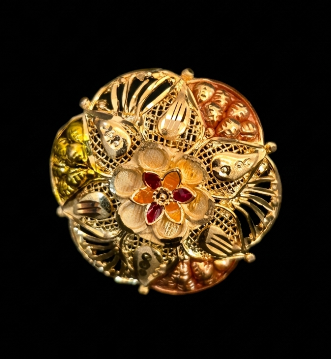 Royal Meenakari Paisley Filigree Ring