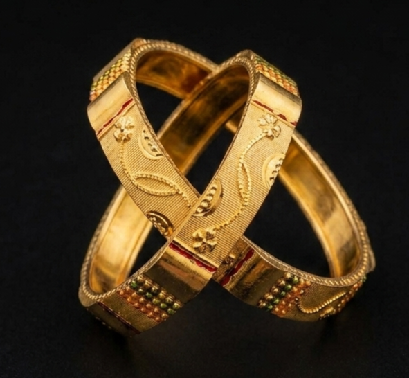 Traditional Floral Meenakari Bangle Pair