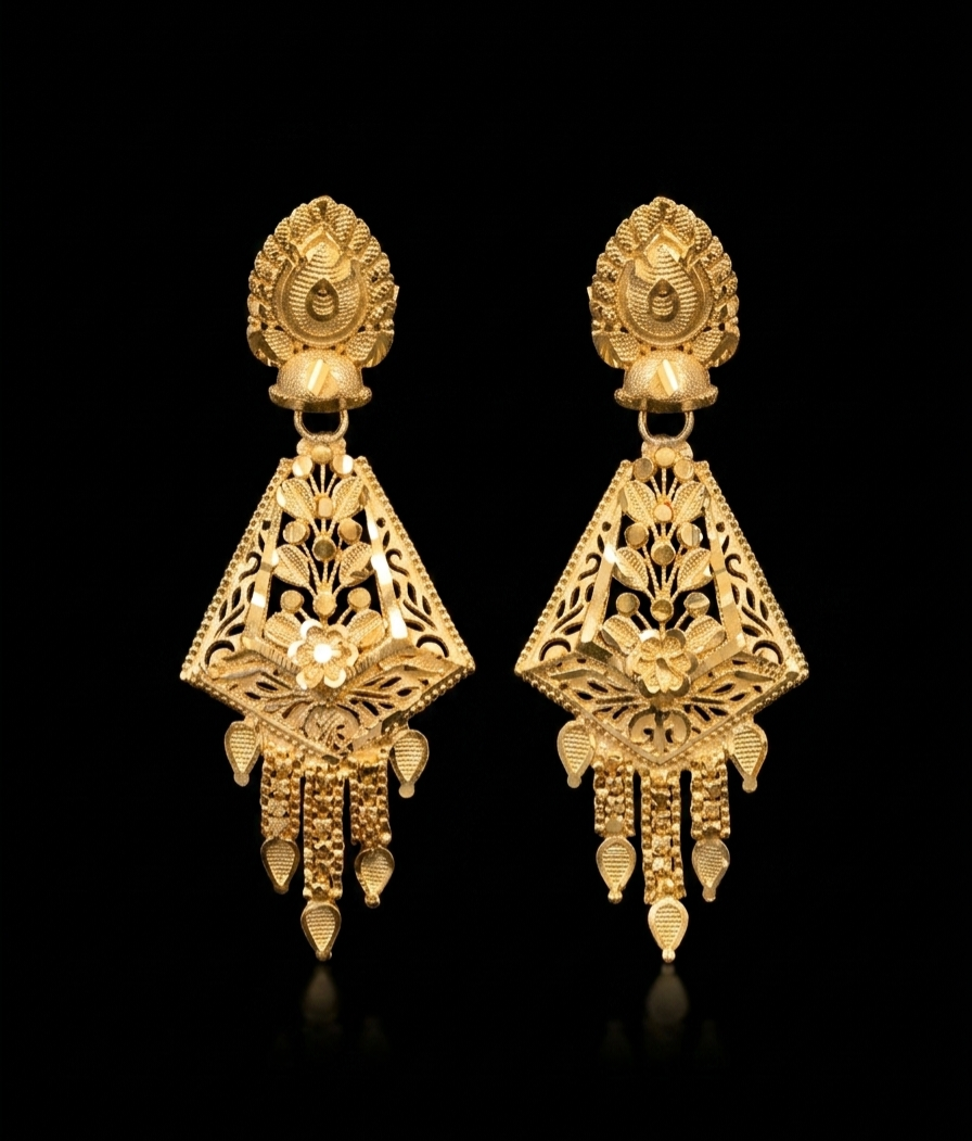 Majestic Floral Filigree Chandelier Earrings