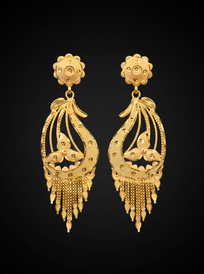Royal Paisley Filigree Tassel Earrings
