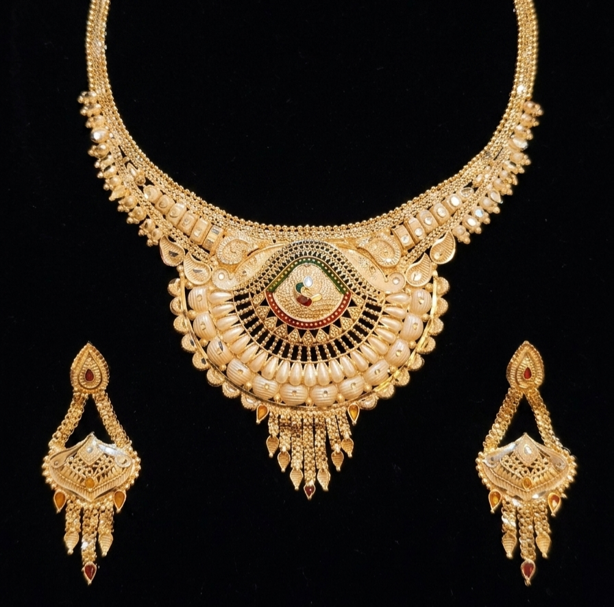 Royal Heritage Gold & Pearl Collar Necklace Set