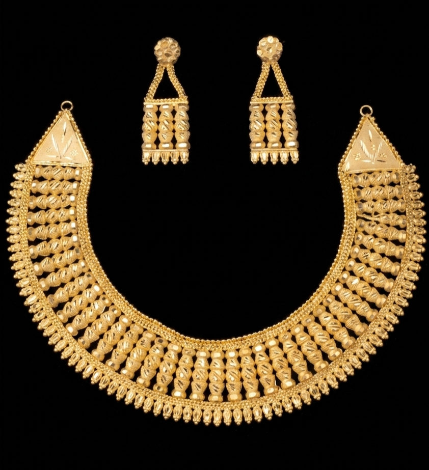 Heritage Geometric Gold Collar Set
