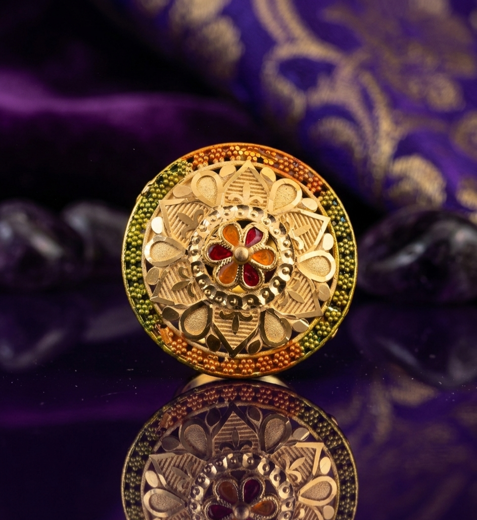 Royal Meenakari Mandala Statement Ring view 2