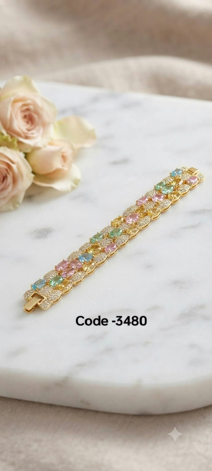 Multicolour Floral Stone Bracelet