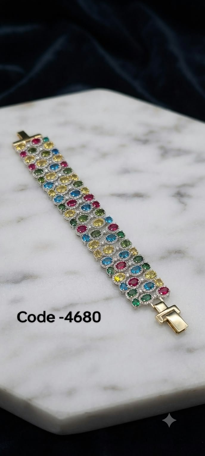 Multicolor Oval Stone Bracelet
