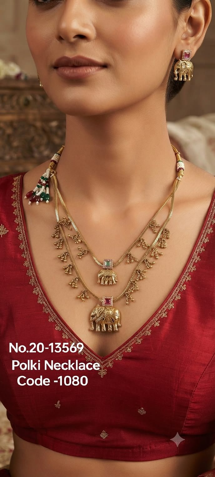 Elephant Polki Necklace
