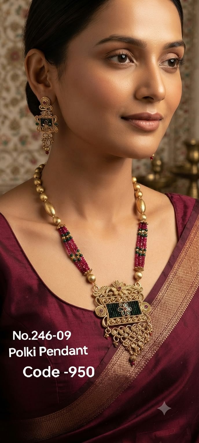 Long Polki Pendant