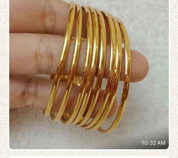 Golden Plain Round Bangles