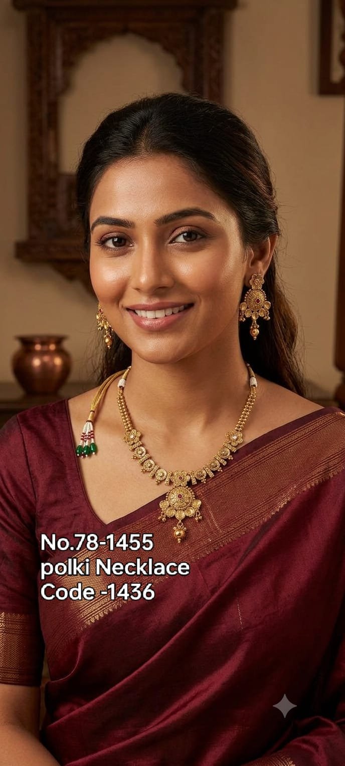 Antique Aura Polki Pendant Set
