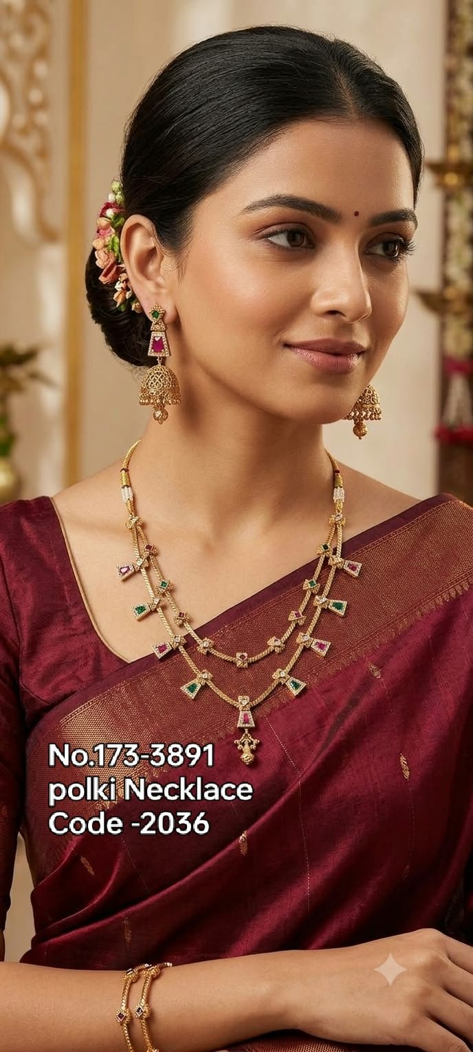 Antique Double Layer Polki Necklace