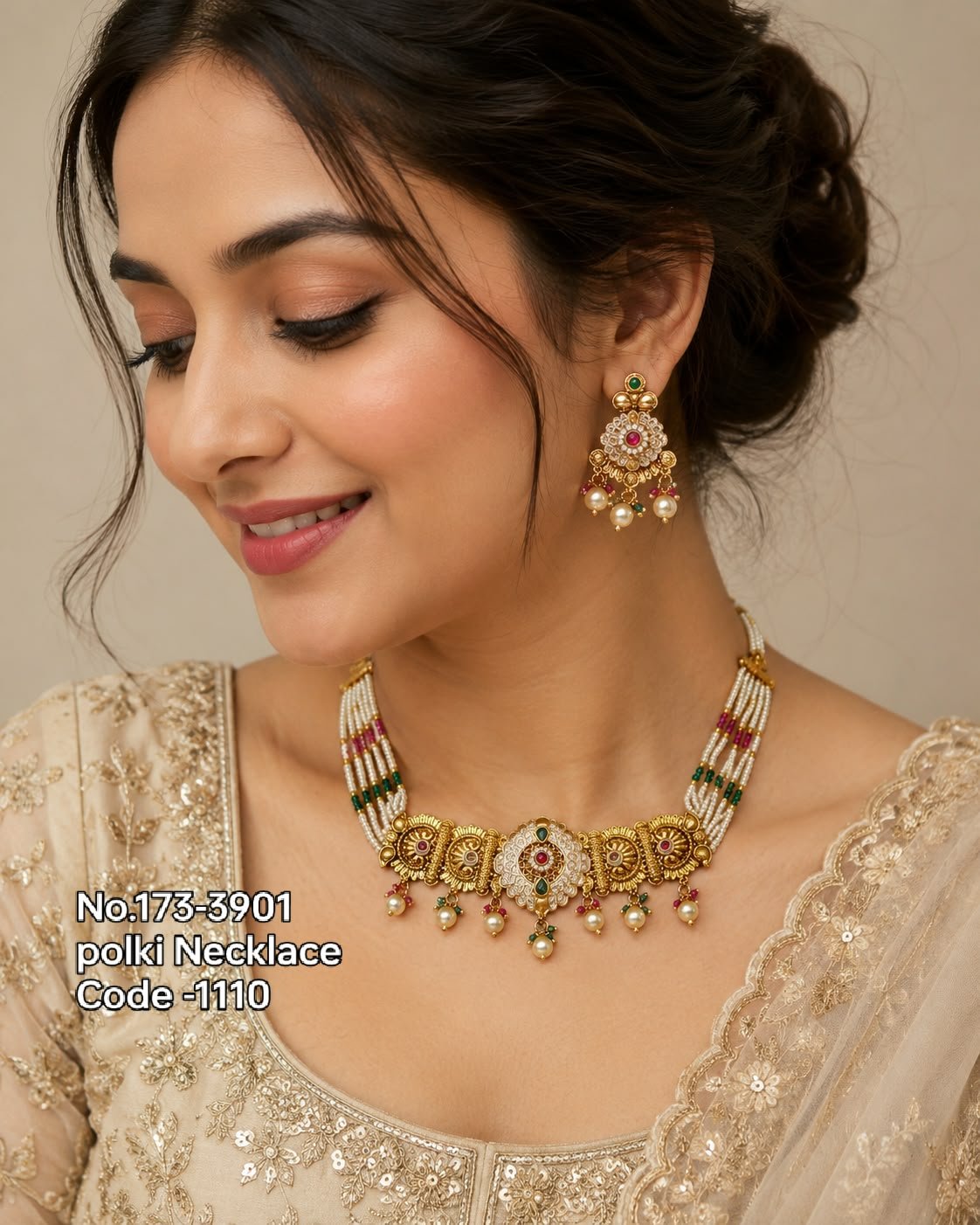 Chik Polki Necklace view 2