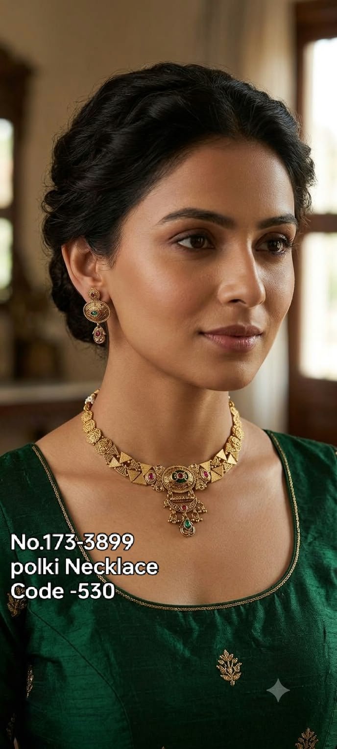 Rajwada Polki Necklace view 2