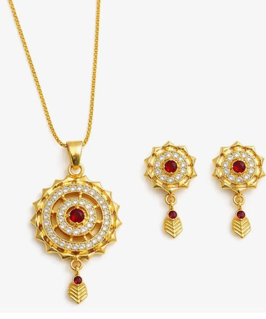 Red Stone Gold Platted Pendant
